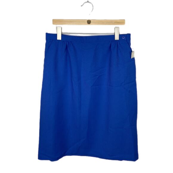 Vintage Blue A Line Below The Knee Polyester Skirt NWT - Women's Size 20 - Picture 1 of 5